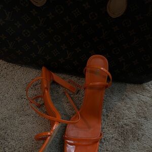 Orange Strappy Women's Heels